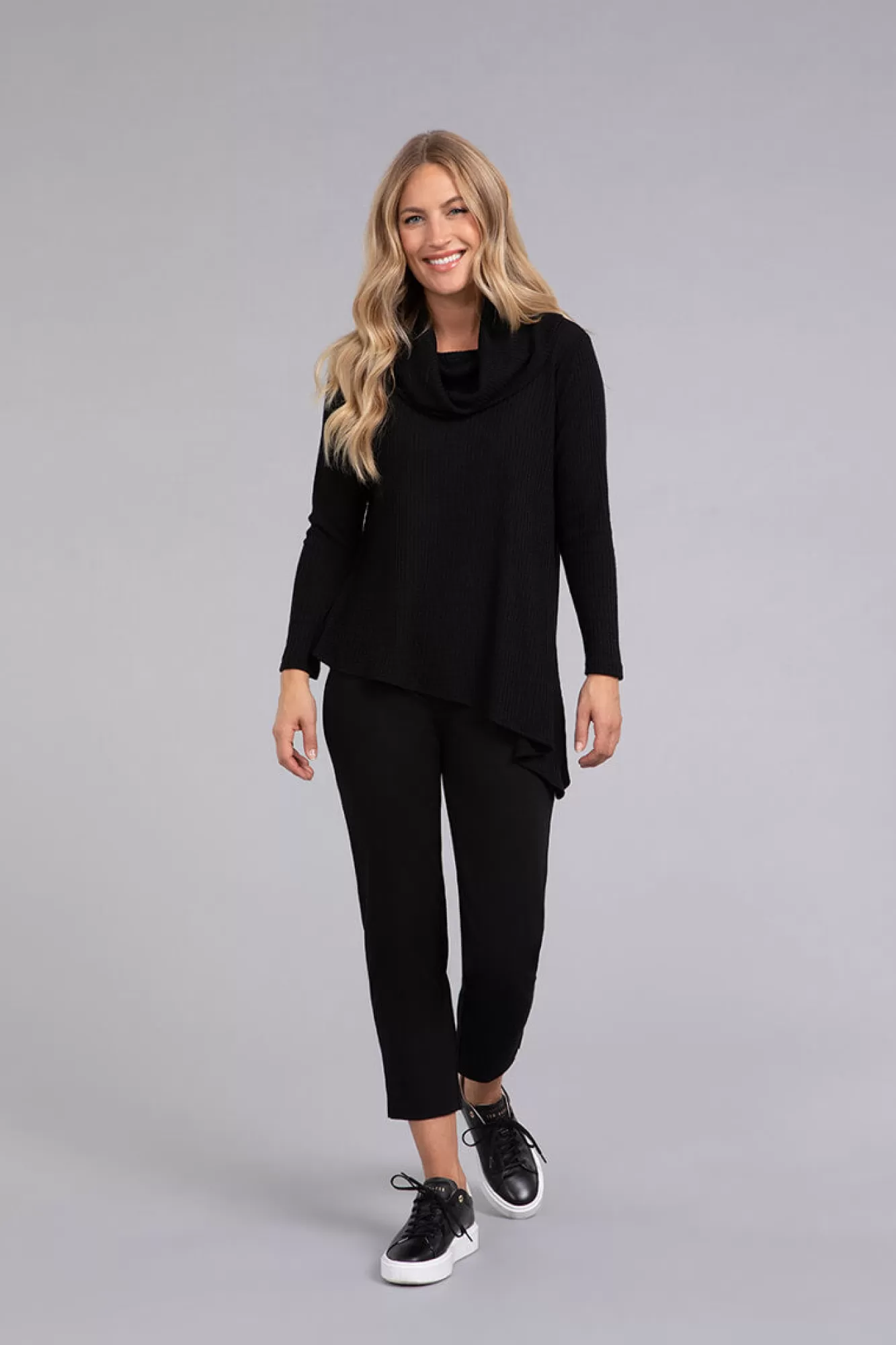 Discount Sympli Angle Cowl Neck Waffle Sweater