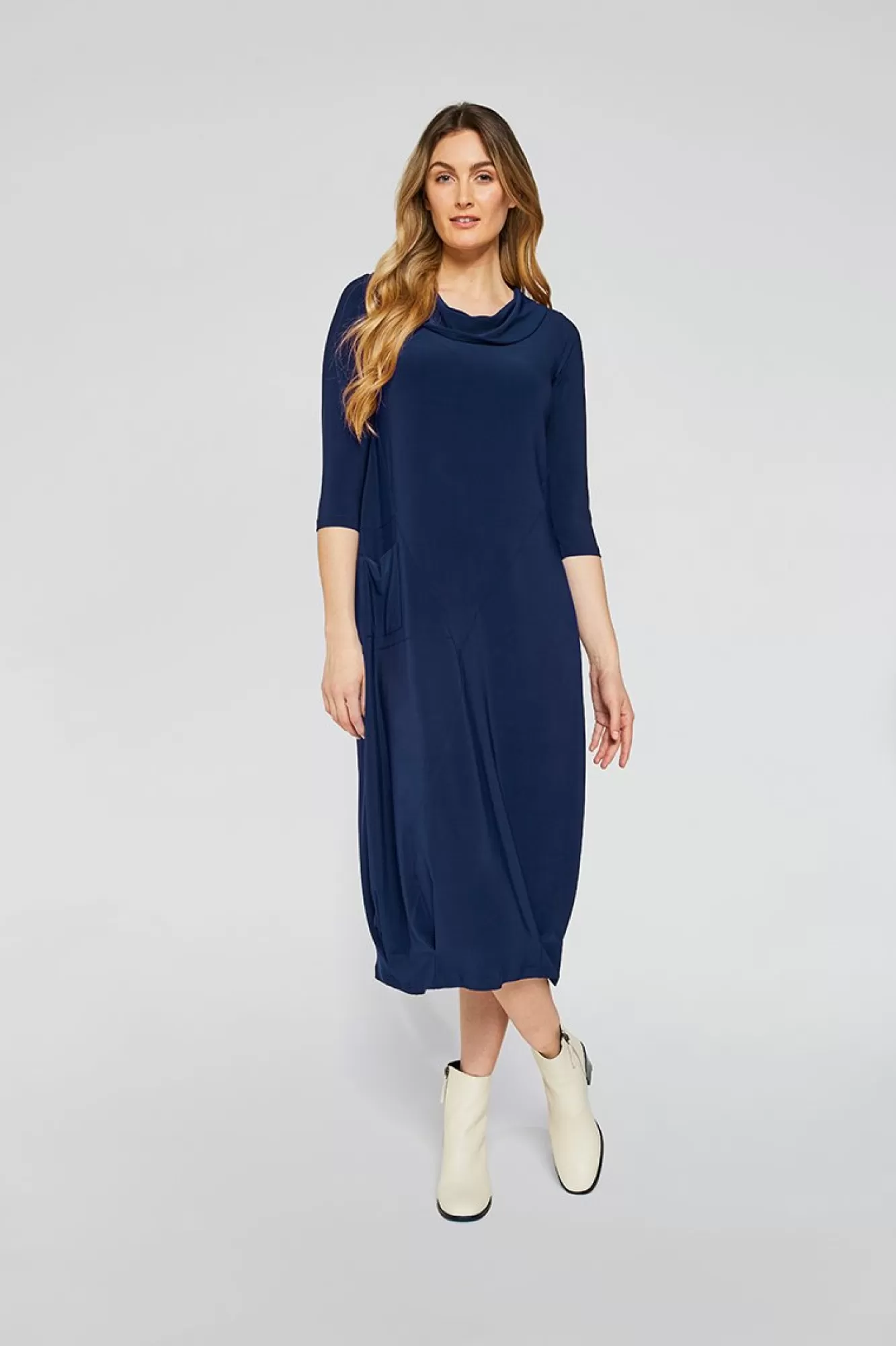 Discount Sympli Angle Seam Pleat Hem Dress