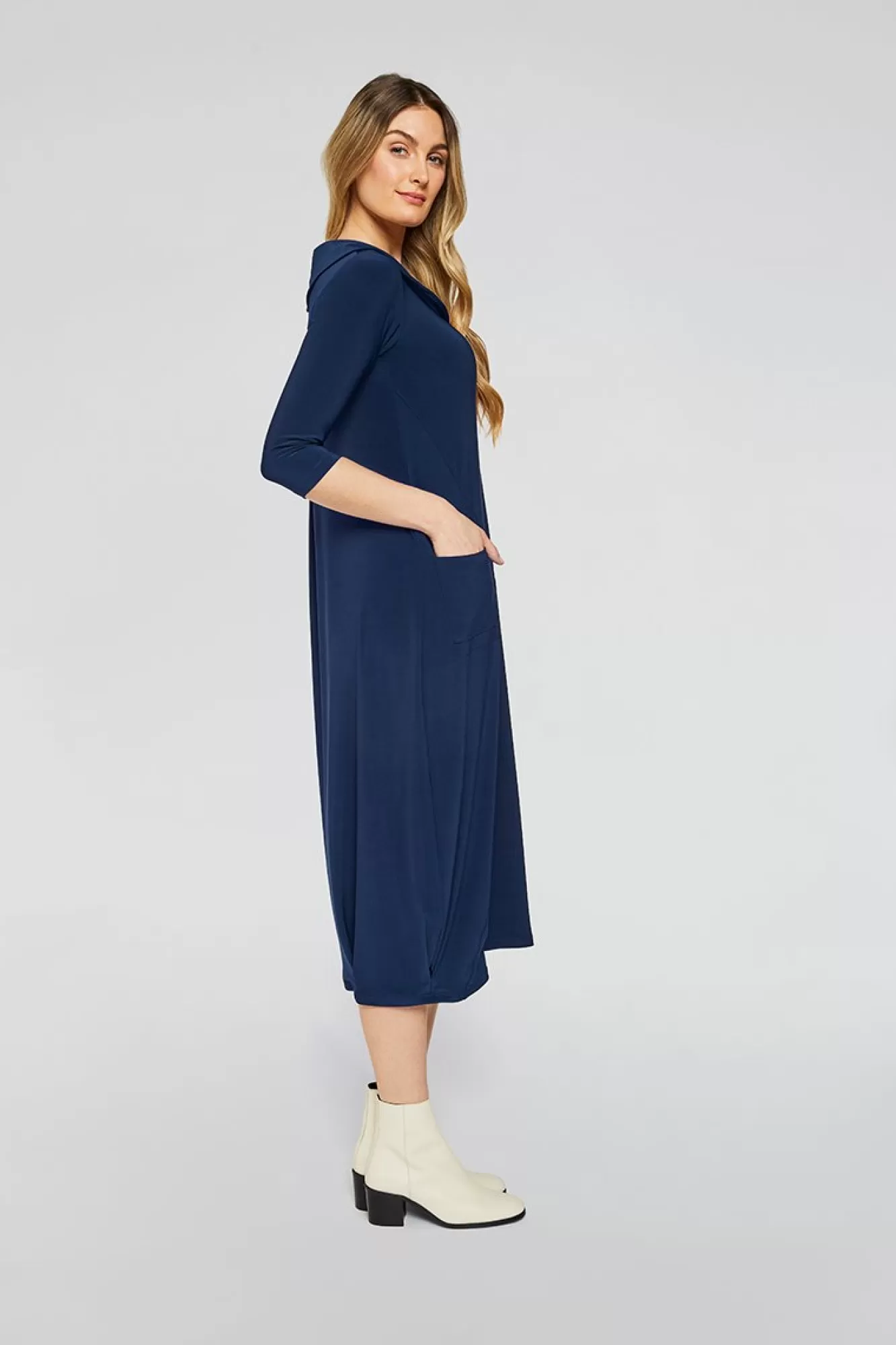 Discount Sympli Angle Seam Pleat Hem Dress