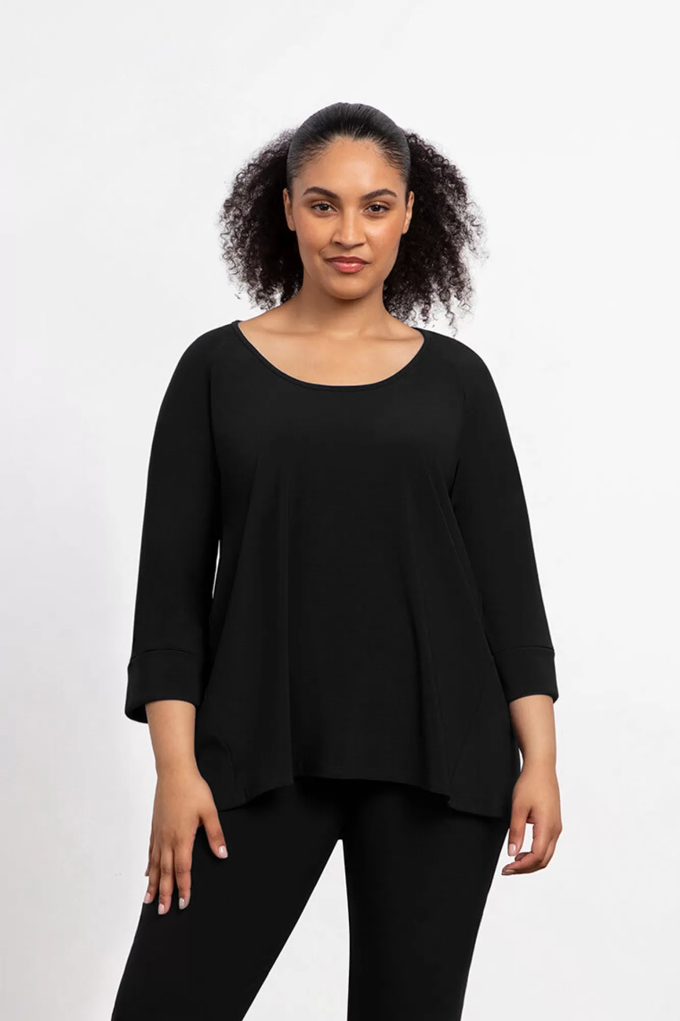 Fashion Sympli Angle Seam Raglan Top