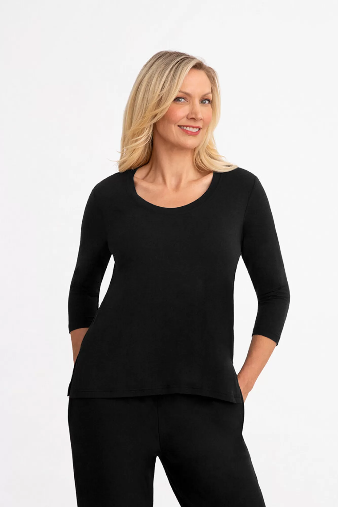 Shop Sympli Bamboo Cotton Scoop Neck T