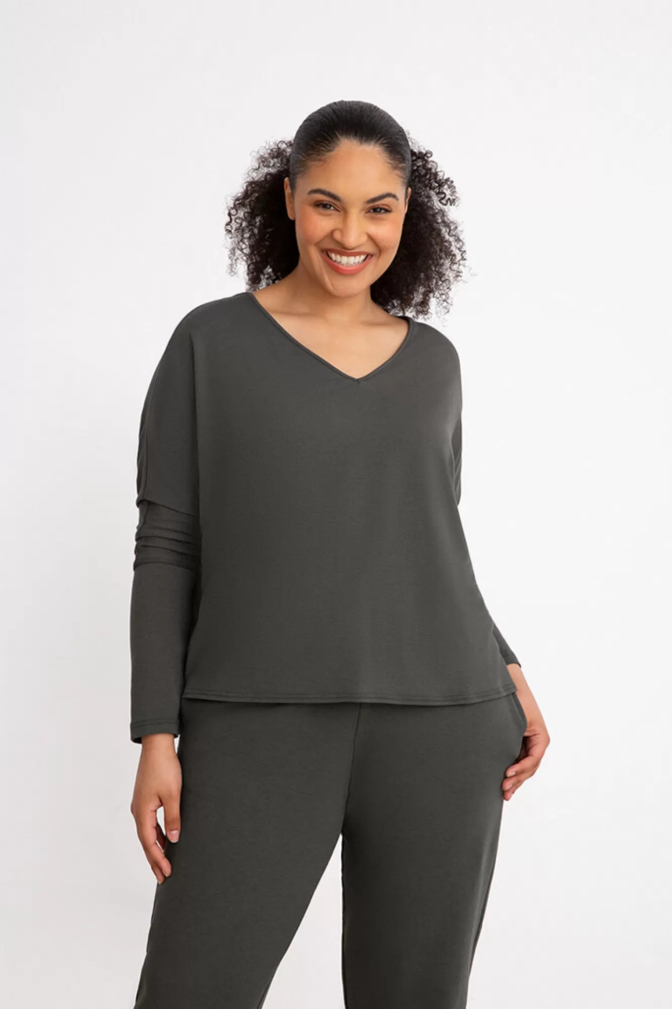 Cheap Sympli Bamboo Cotton V-Neck Boxy Top