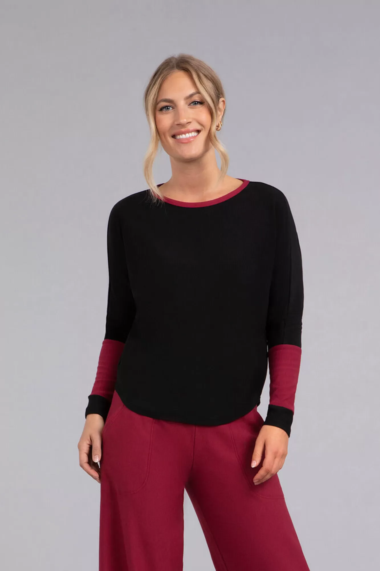 Best Sale Sympli Bamboo Fleece Colour Block Cinch Top