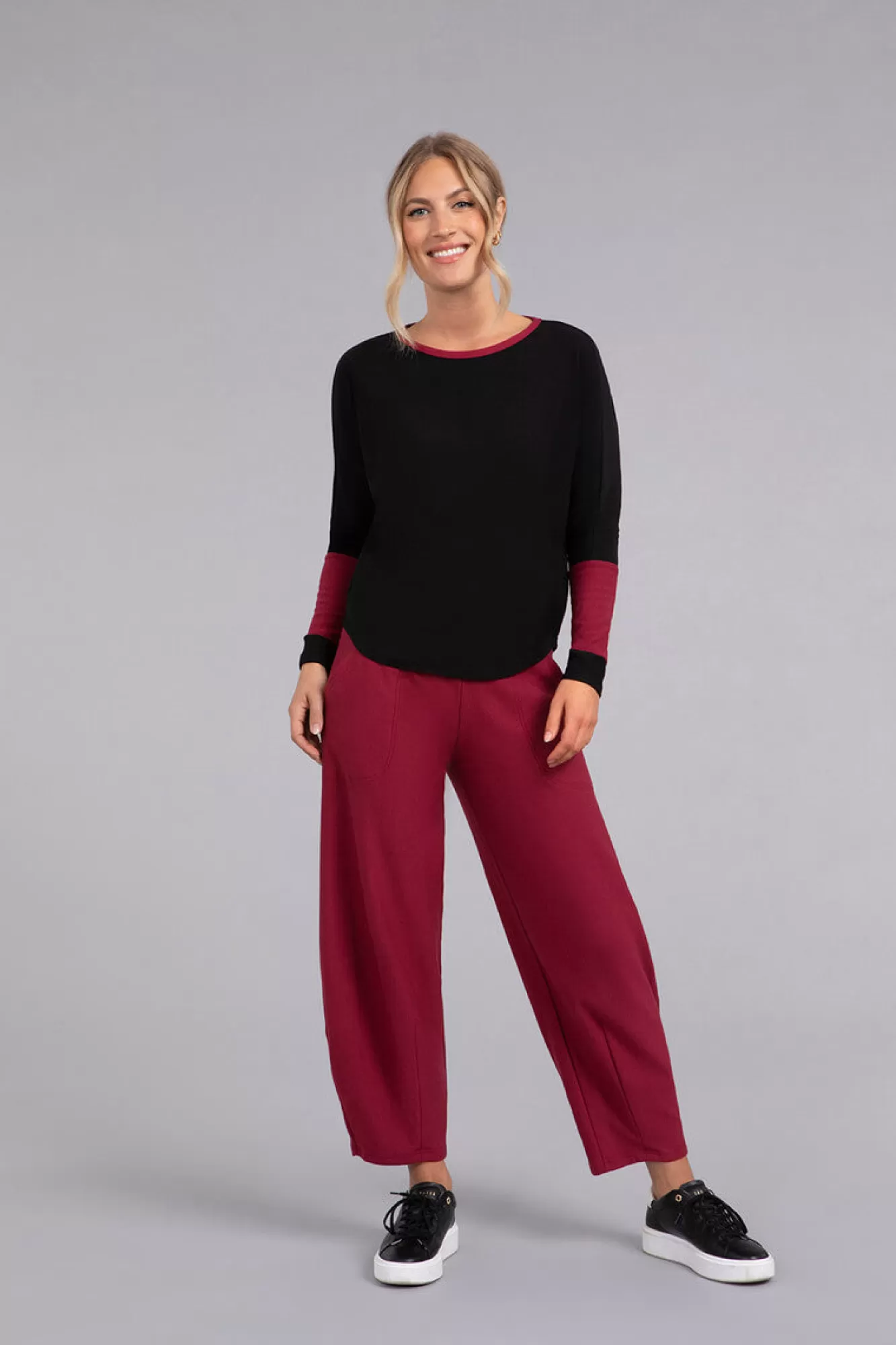 Best Sale Sympli Bamboo Fleece Colour Block Cinch Top