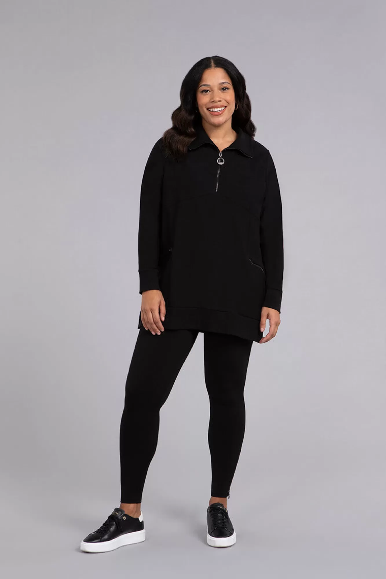 Flash Sale Sympli Bamboo Fleece Zip Collar Tunic