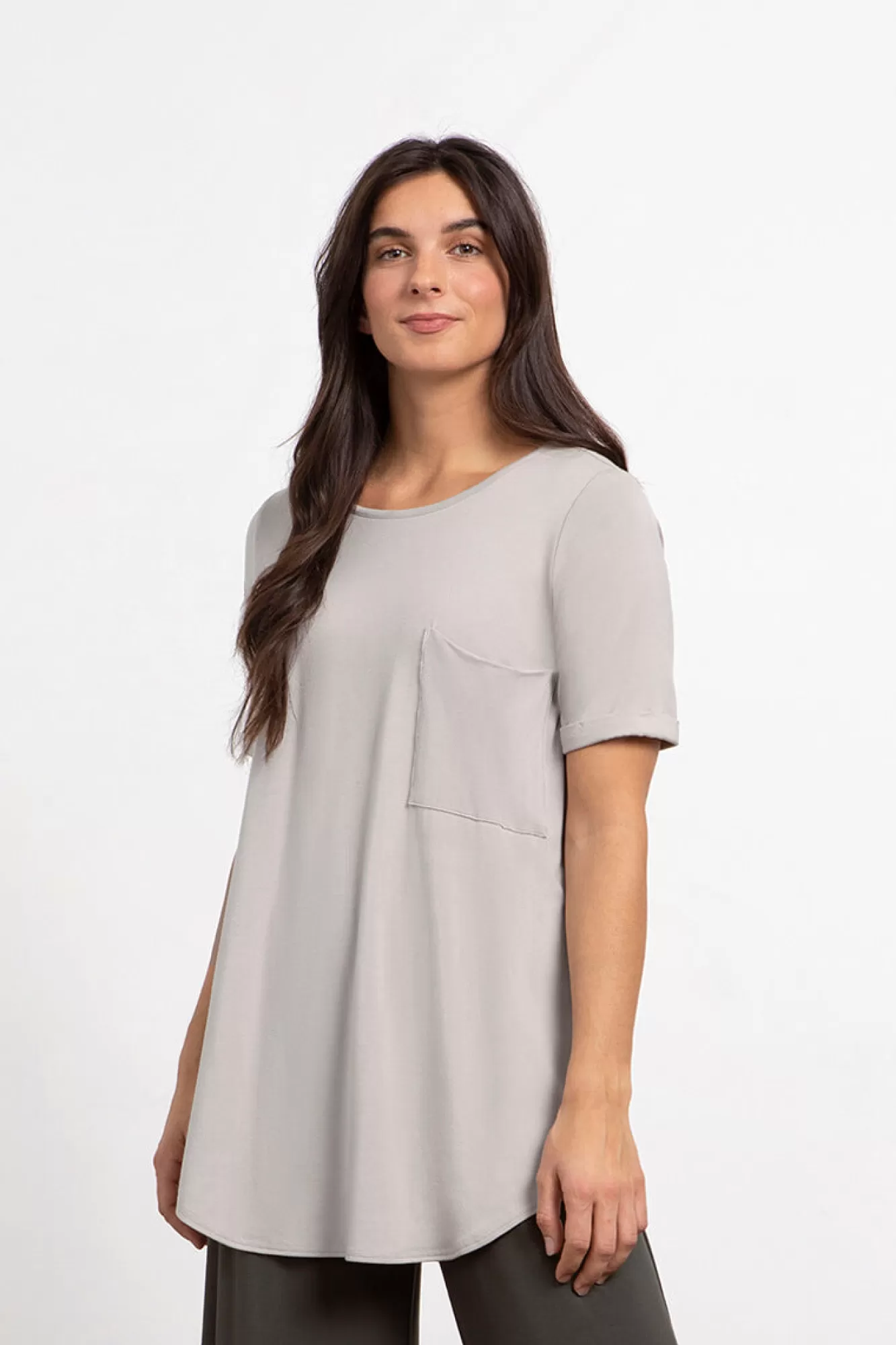 Fashion Sympli Bamboo T-Shirt Pocket Tunic