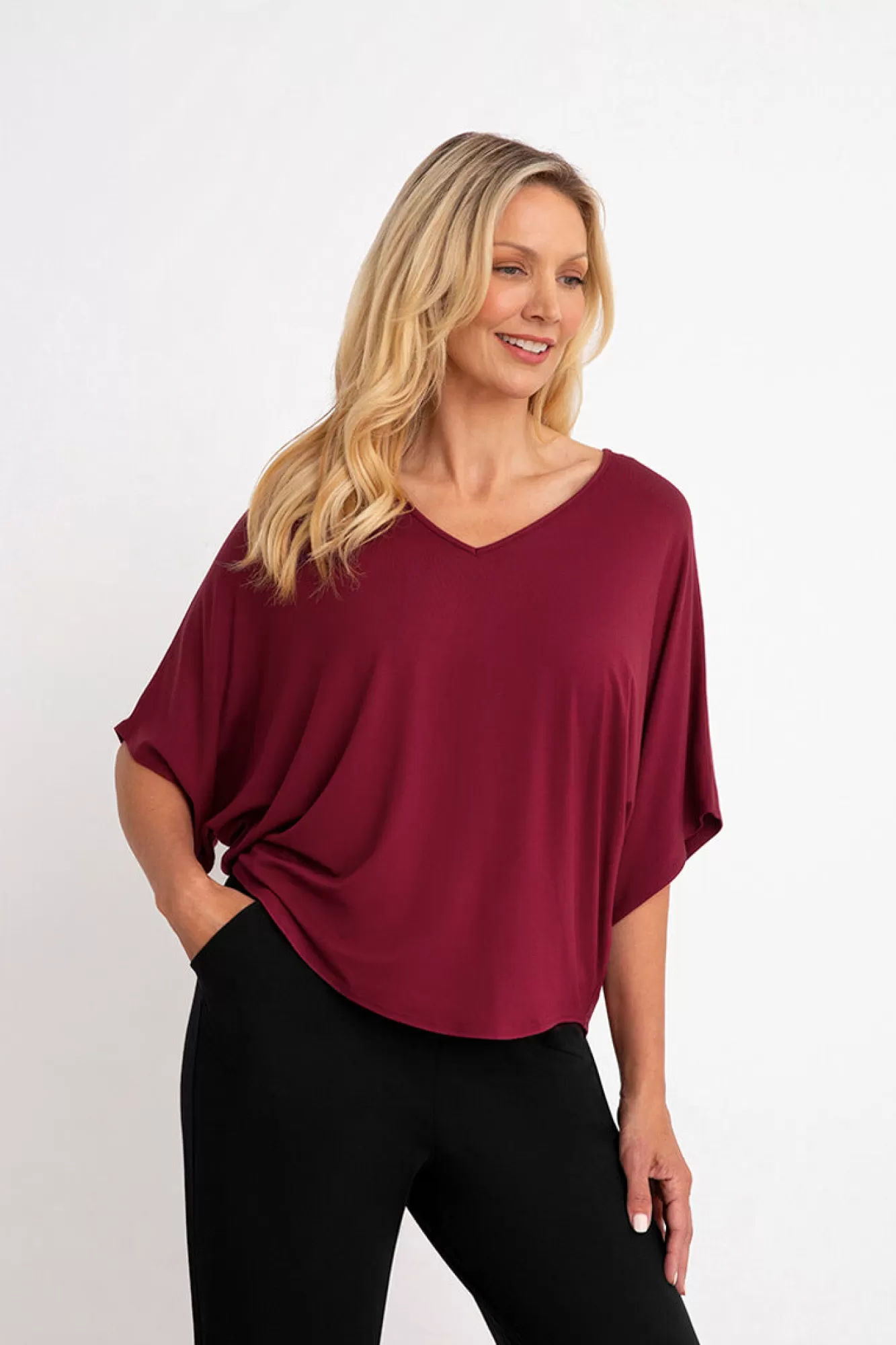 Discount Sympli Bamboo V-Neck Dolman Top