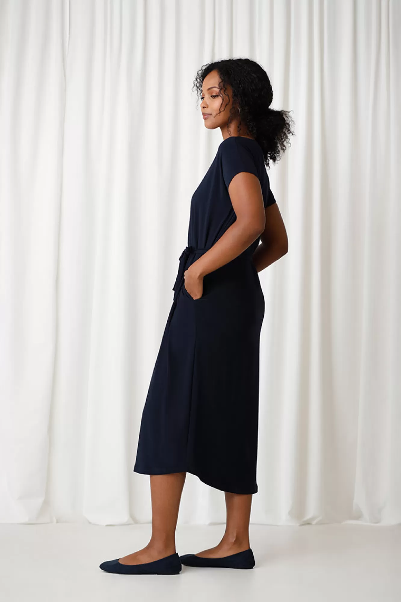 Hot Sympli Boat Neck Belted Dress