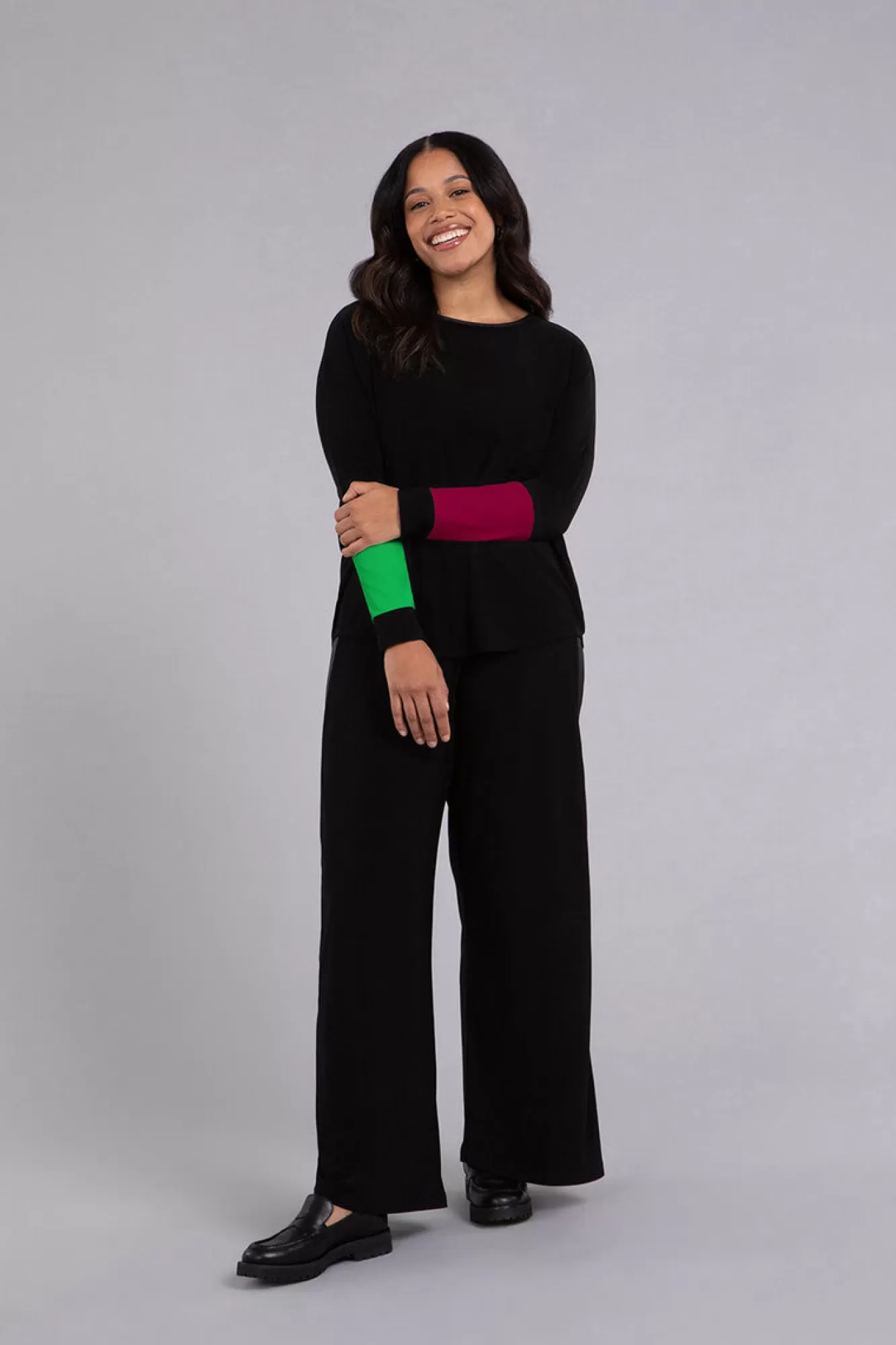 Flash Sale Sympli Colour Block Sleeve Nu Cinch Top