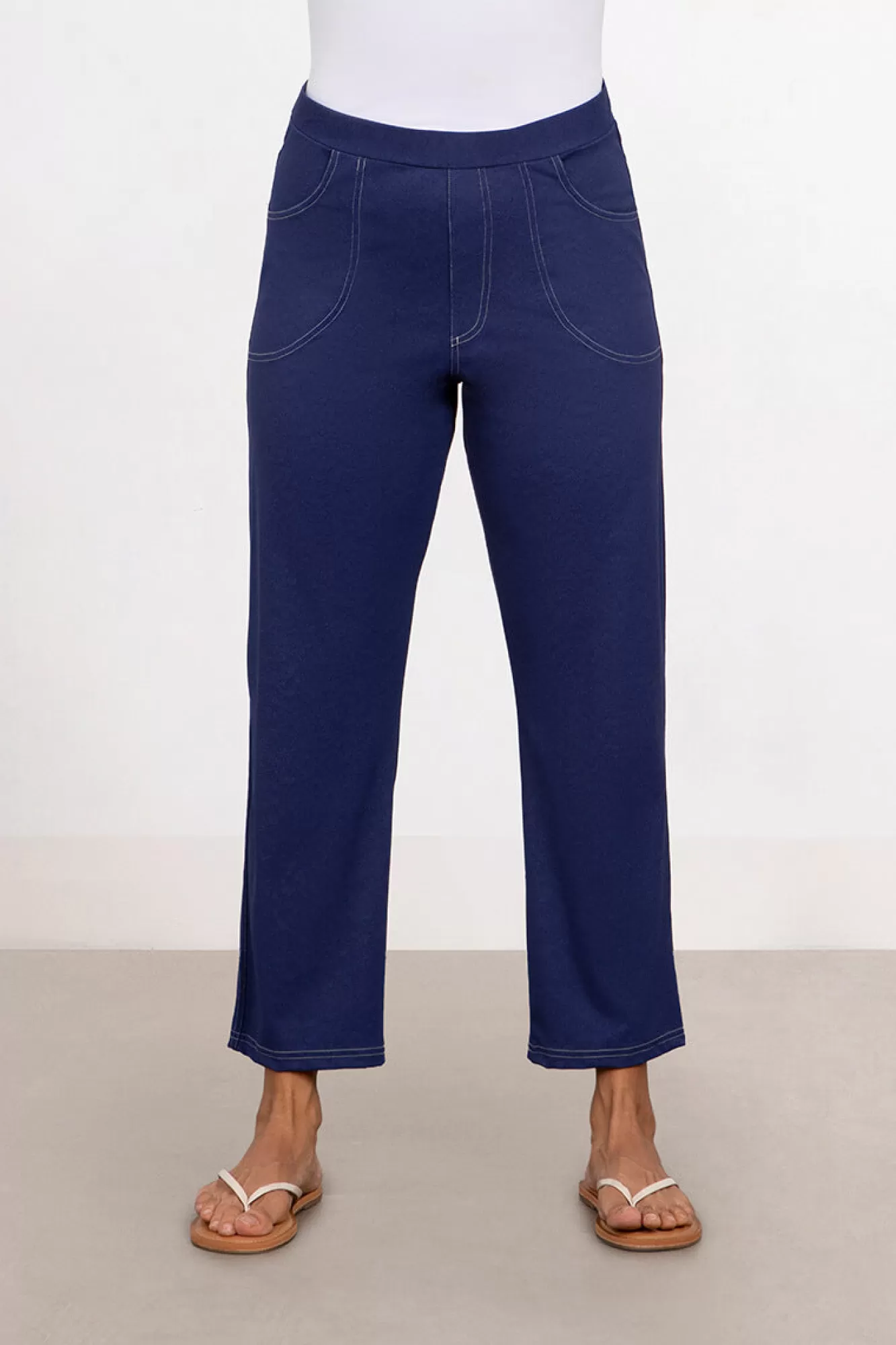 Fashion Sympli Faux Denim Narrow Pant