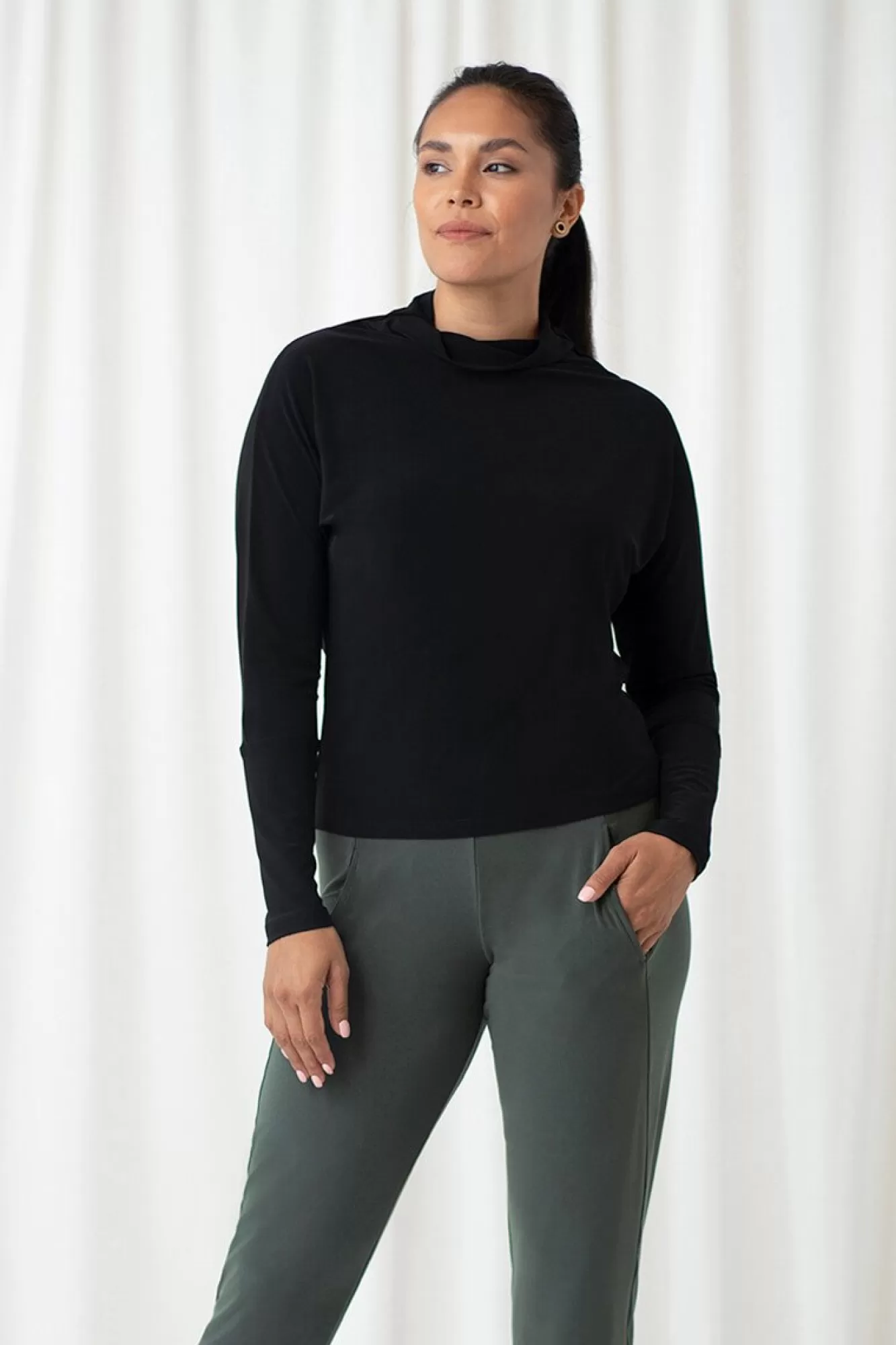 Hot Sympli Funnel Neck Dolman T-Shirt