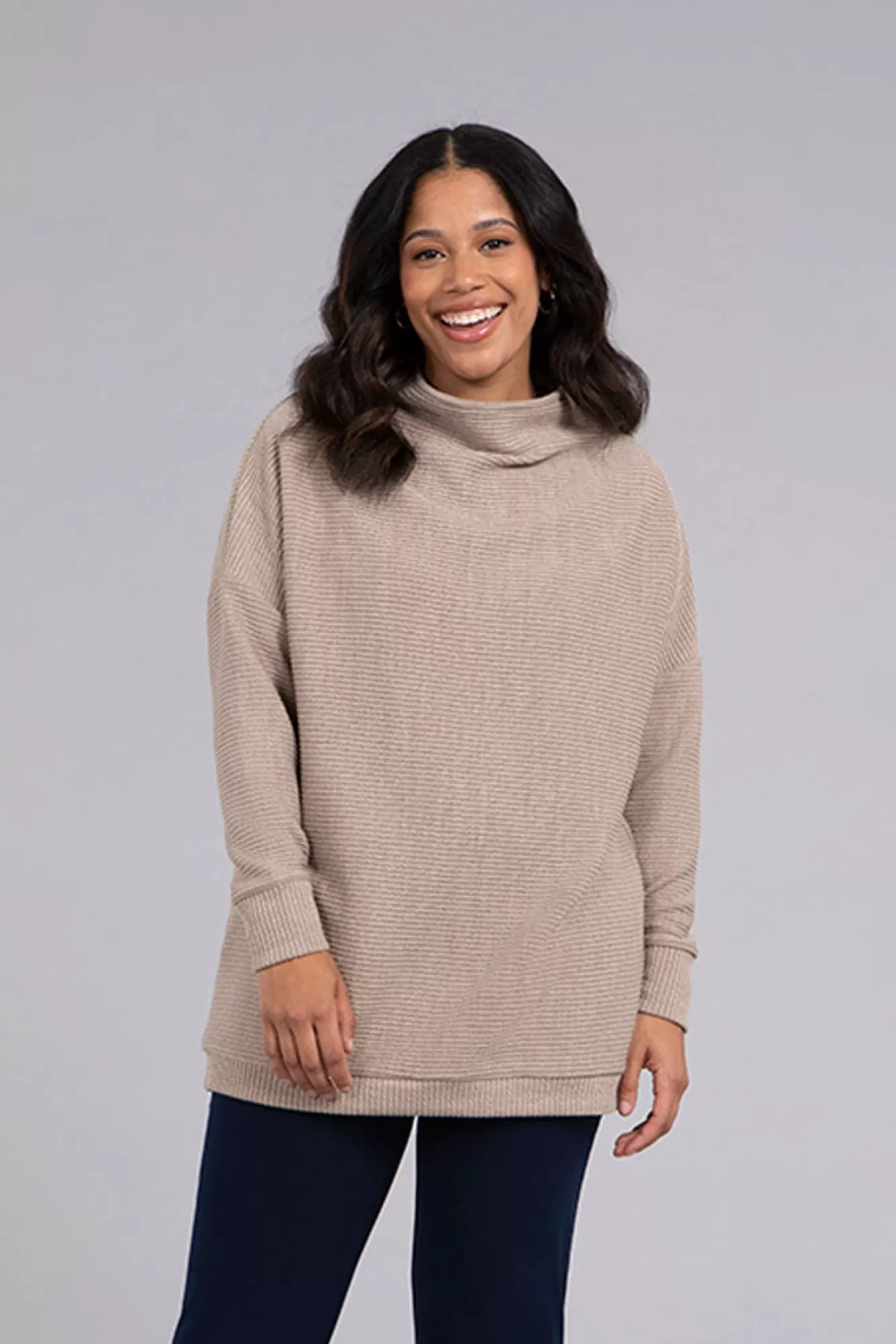 Cheap Sympli Funnel Neck Rib Sweater Tunic