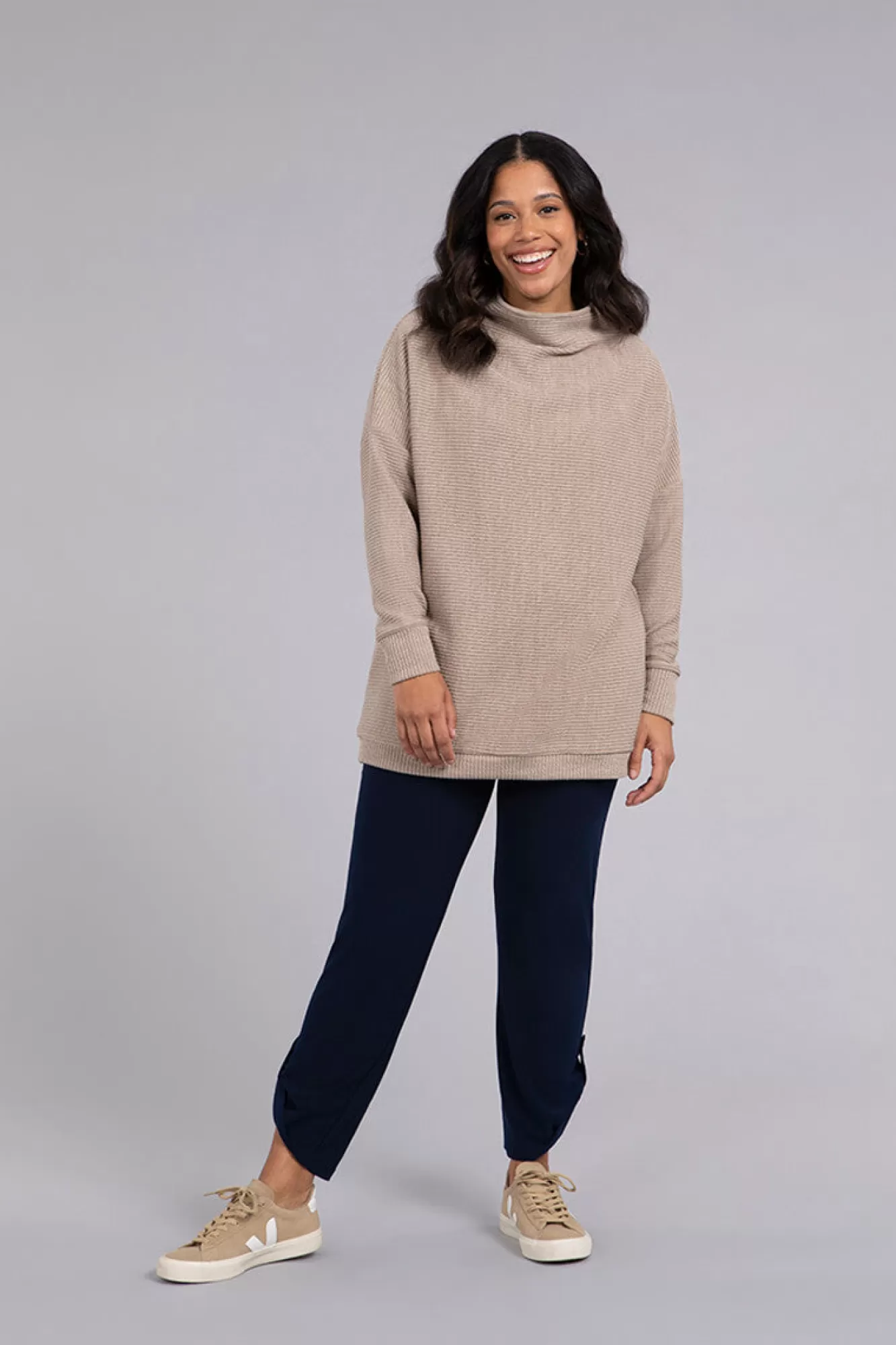 Cheap Sympli Funnel Neck Rib Sweater Tunic