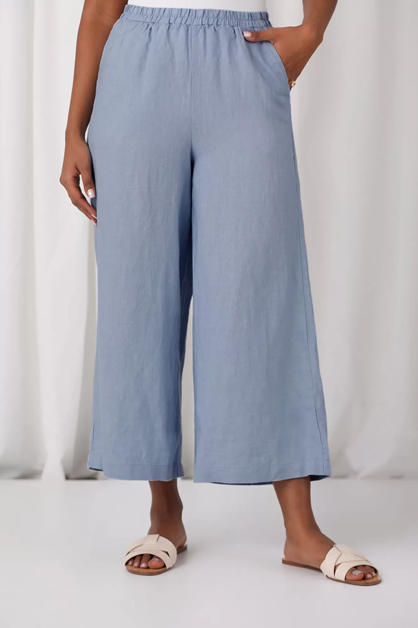 Clearance Sympli Linen Wide Leg Crop