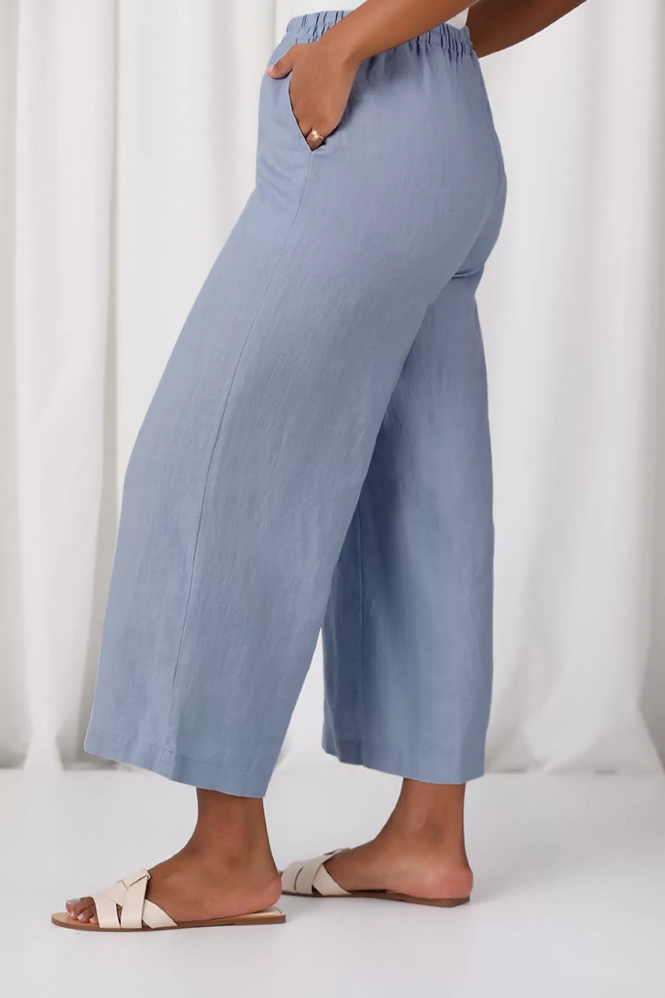 Clearance Sympli Linen Wide Leg Crop