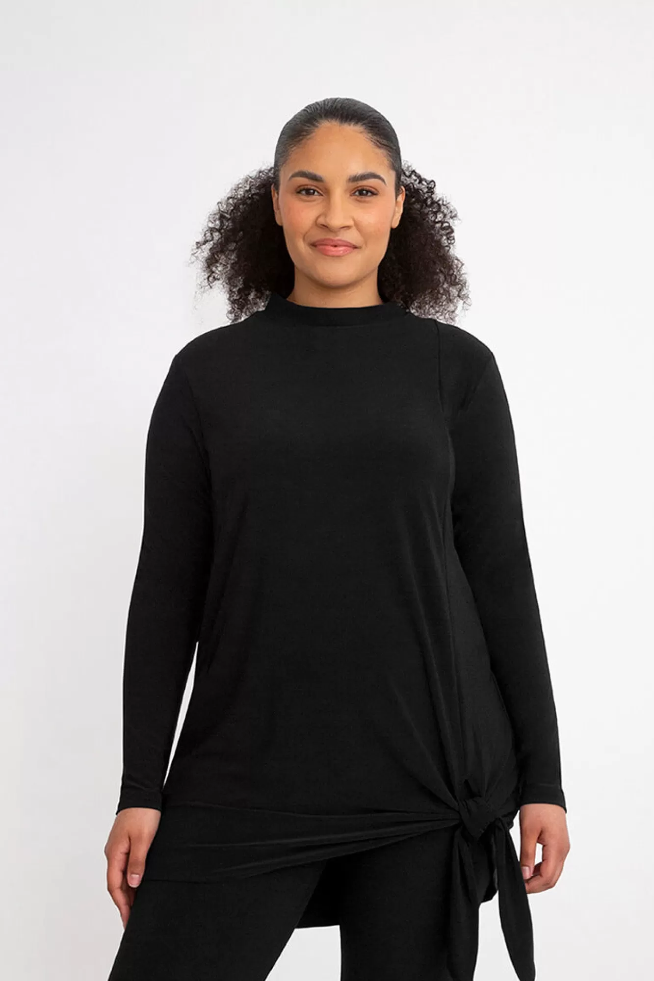 Online Sympli Mock Neck Tie Tunic