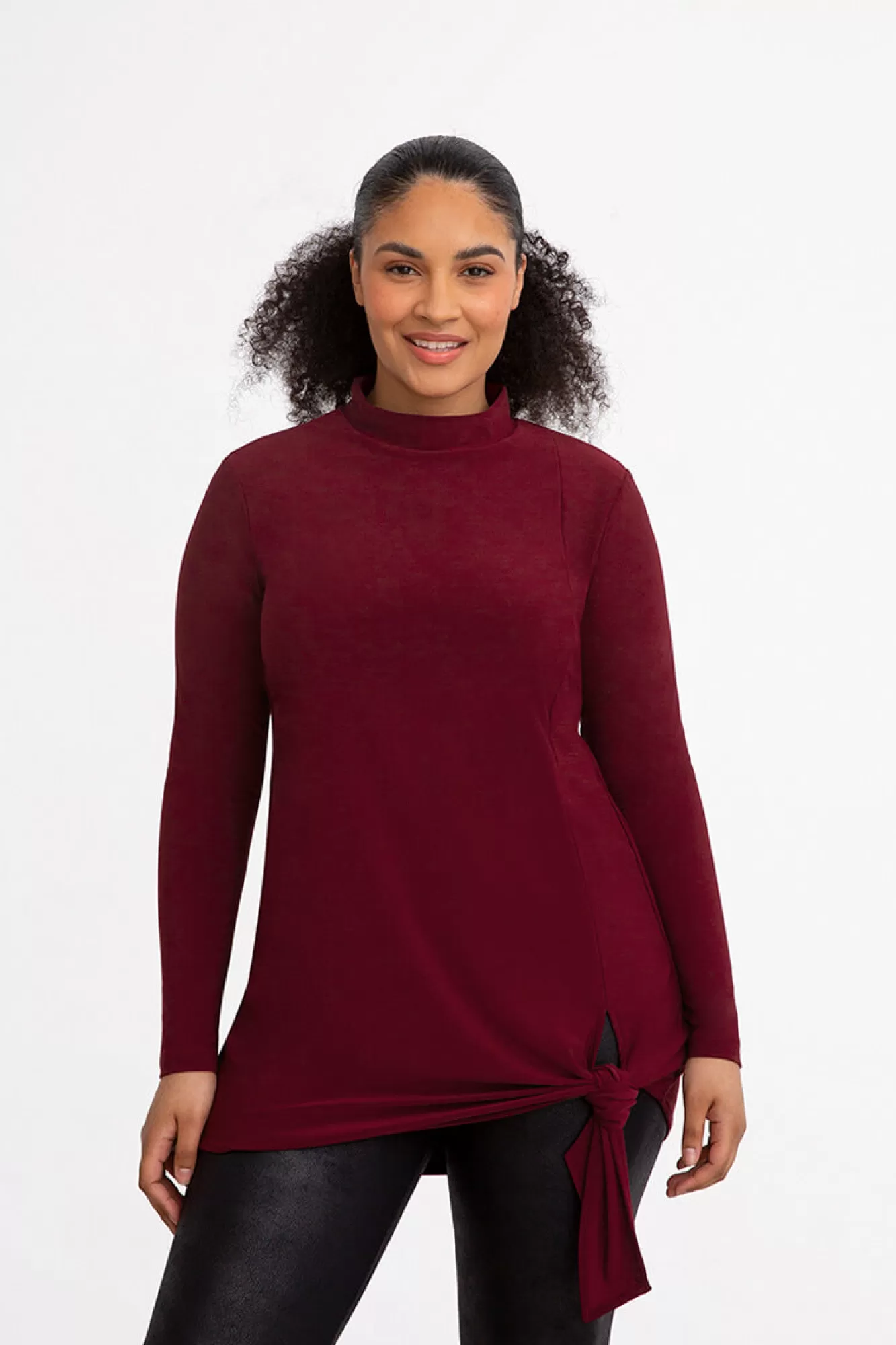 Outlet Sympli Mock Neck Tie Tunic