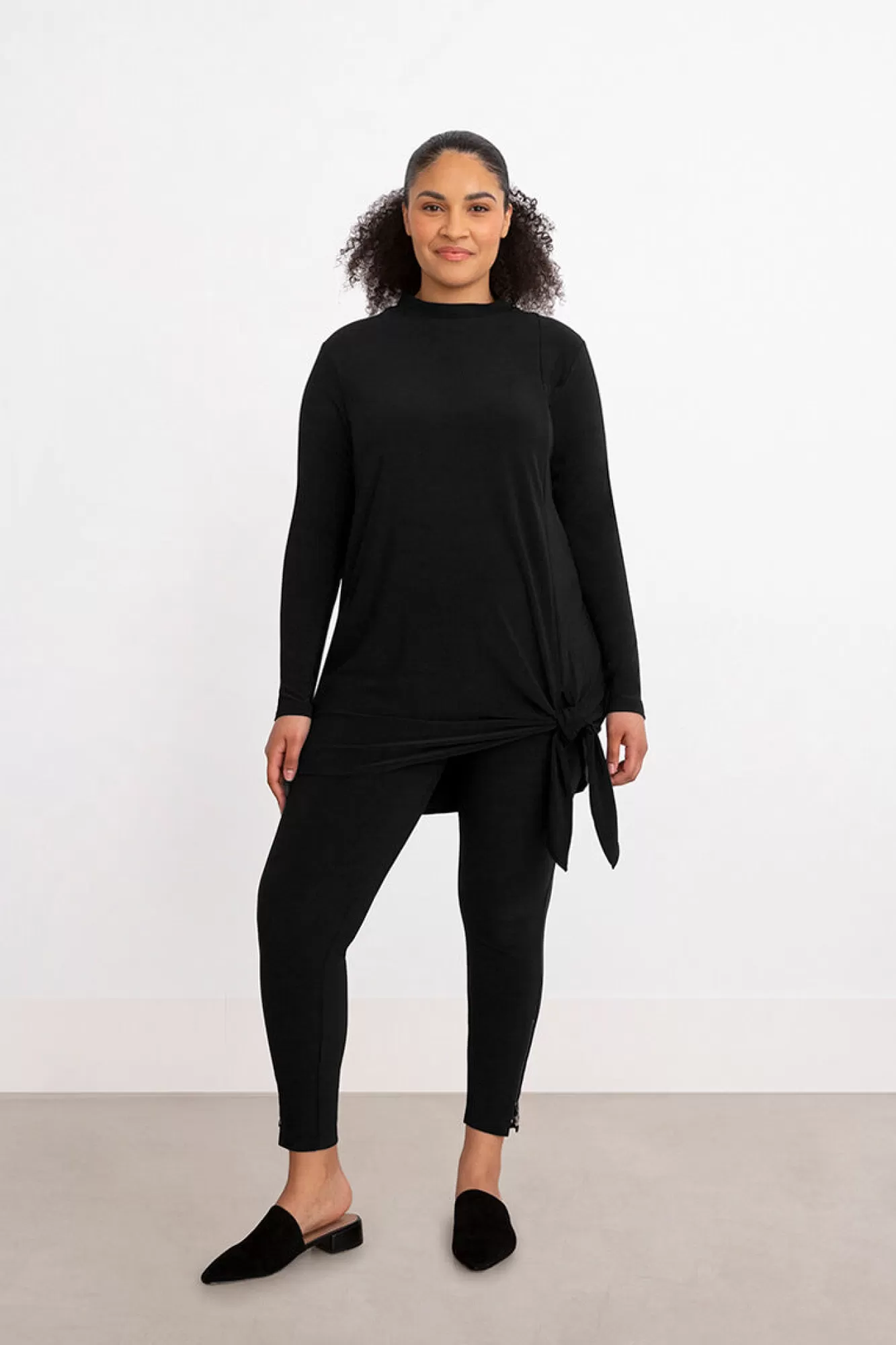 Online Sympli Mock Neck Tie Tunic