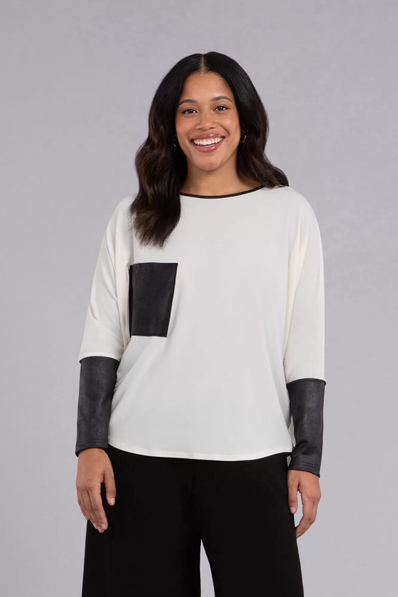 Best Sale Sympli Nu Cinch Top With Faux Leather