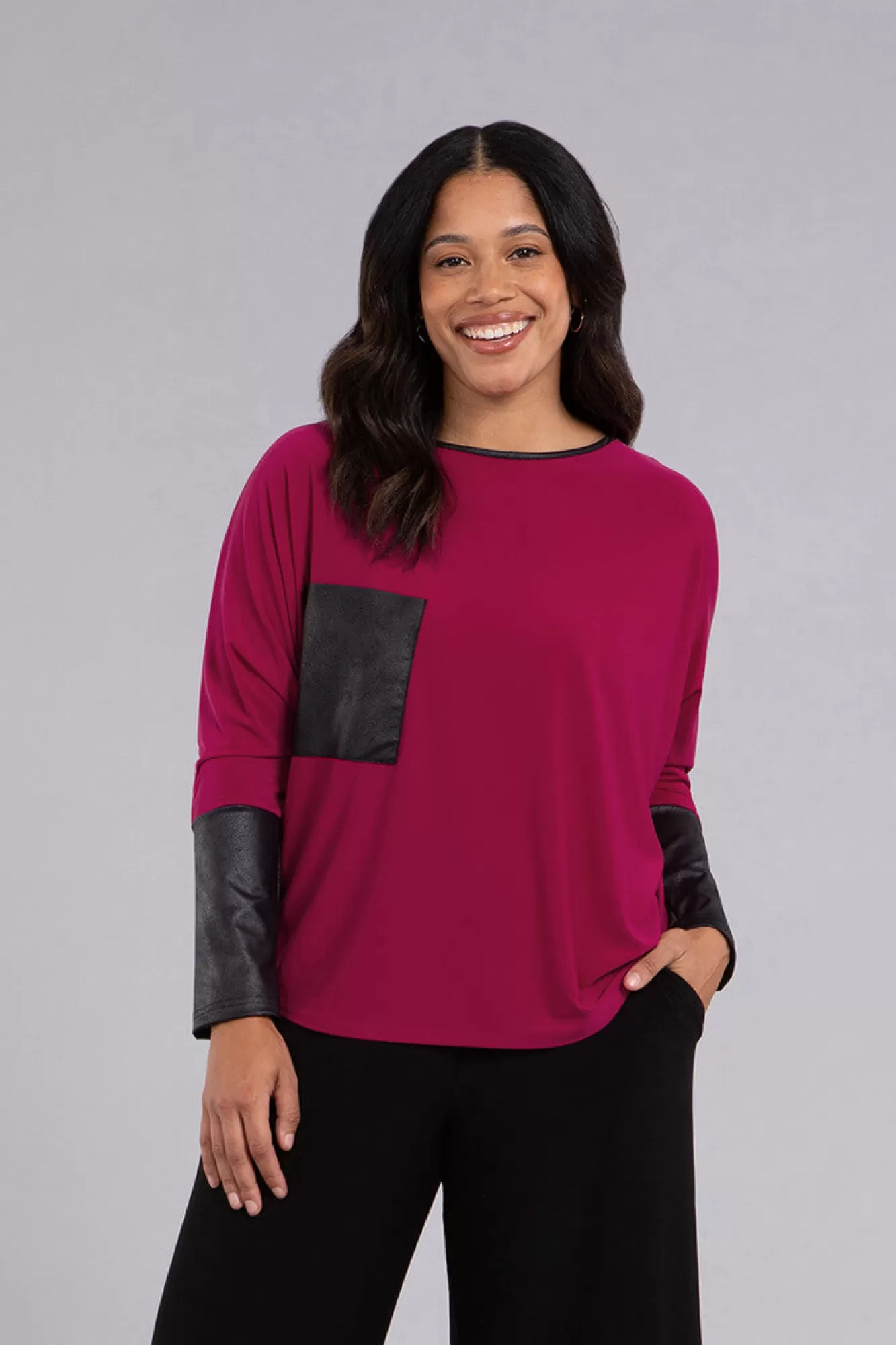 Cheap Sympli Nu Cinch Top With Faux Leather