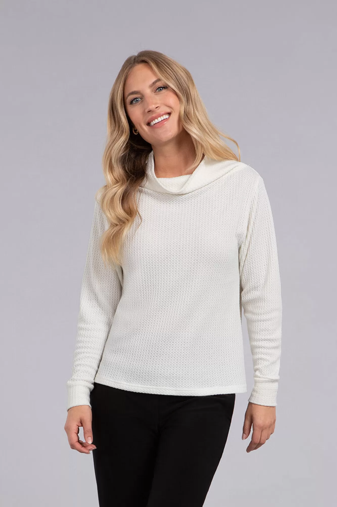 Clearance Sympli Slouch Neck Waffle Sweater