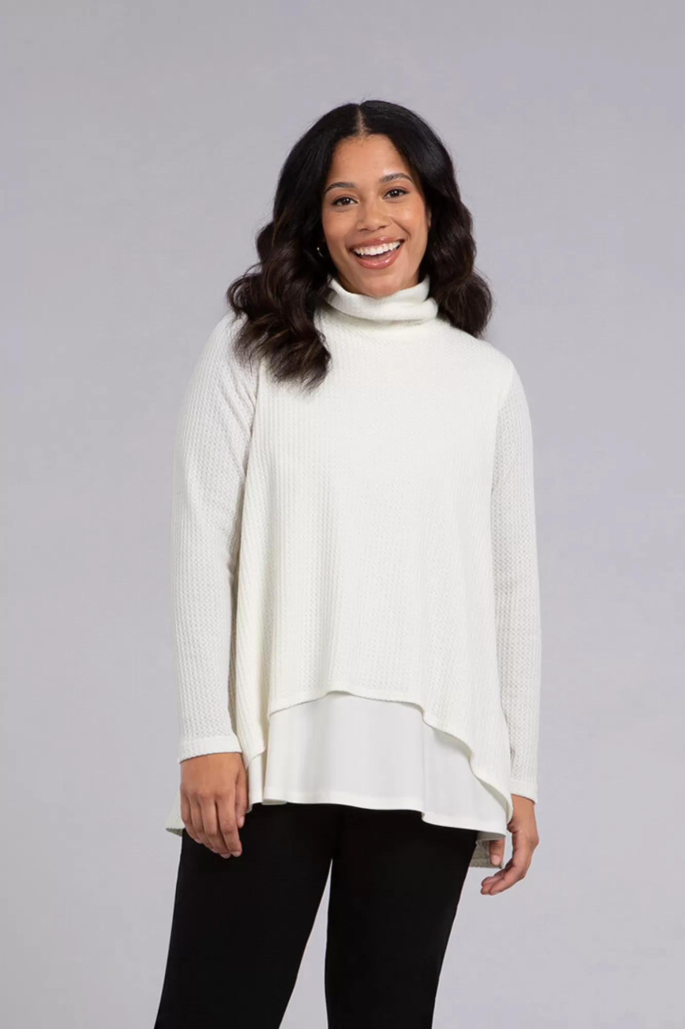 Fashion Sympli Split Back Waffle Sweater