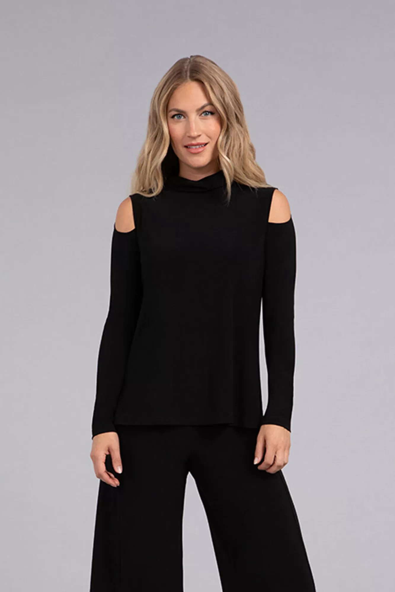 Outlet Sympli Turtle Neck Cut Out Shoulder Top