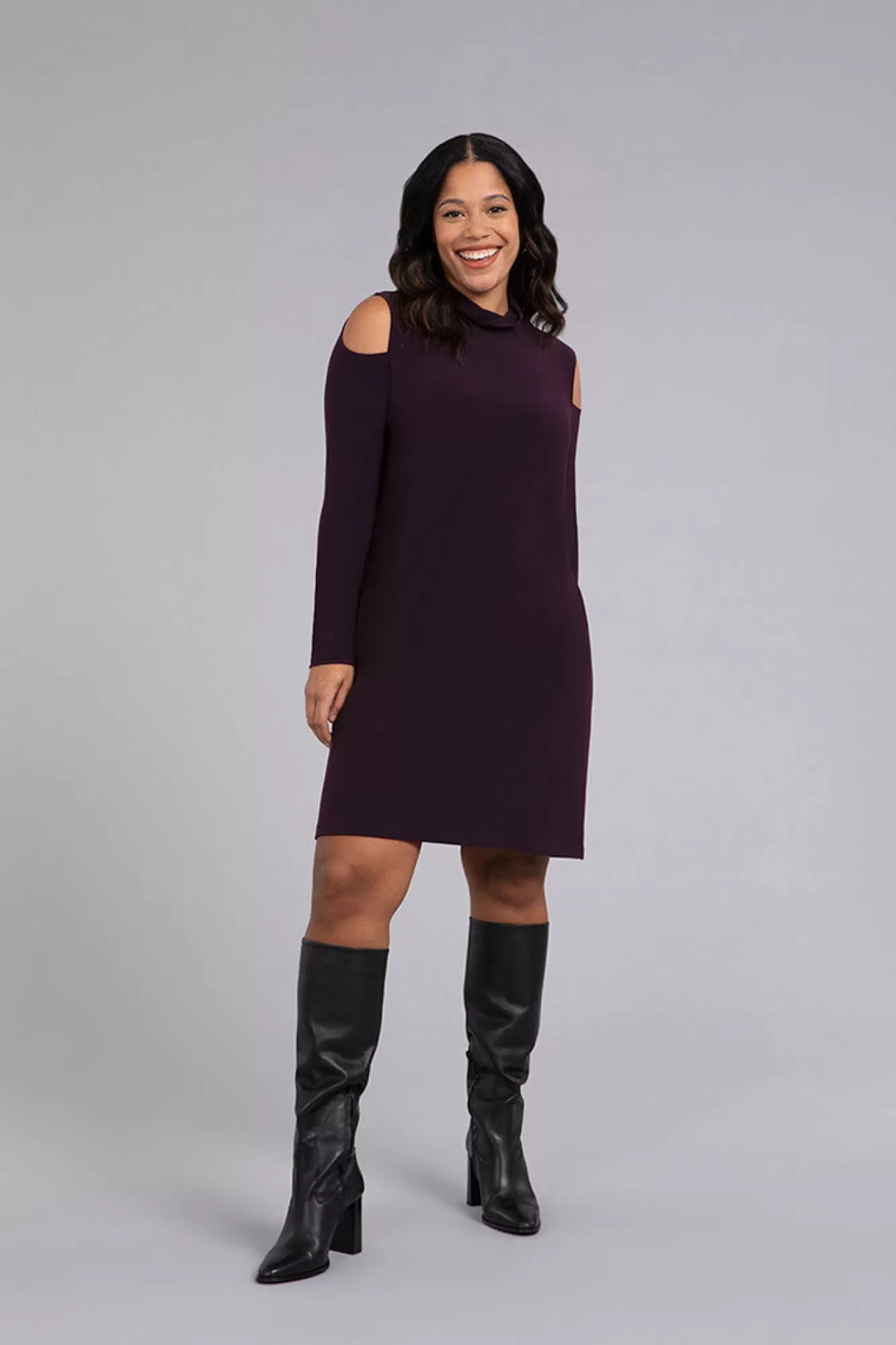 Discount Sympli Turtle Neck Cutout Shoulder Dress