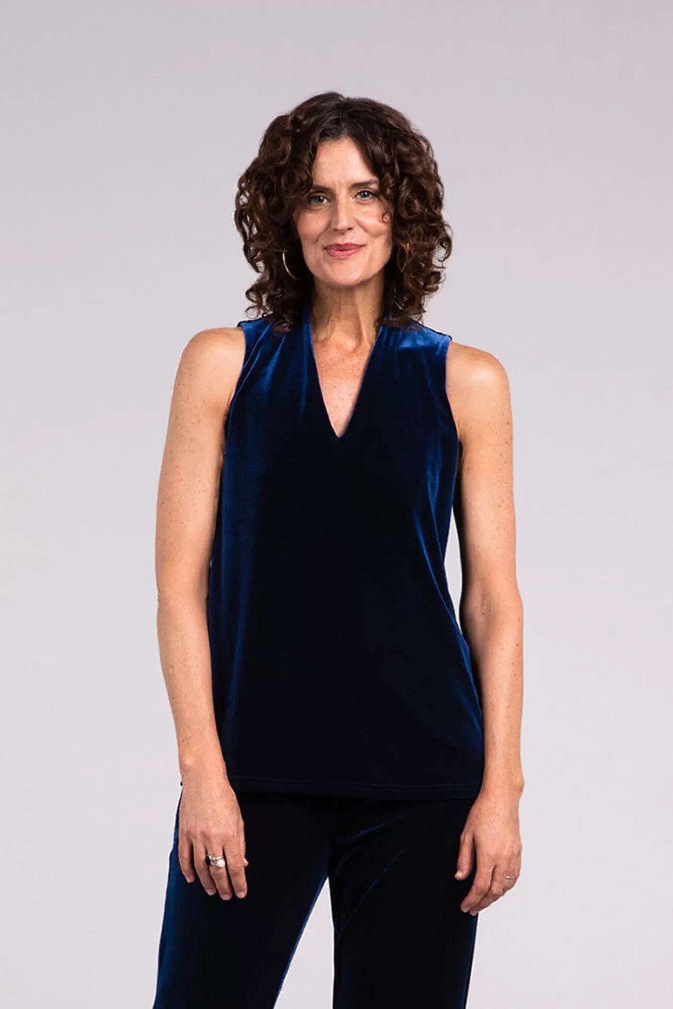 Cheap Sympli Velvet Deep V Trapeze Tank