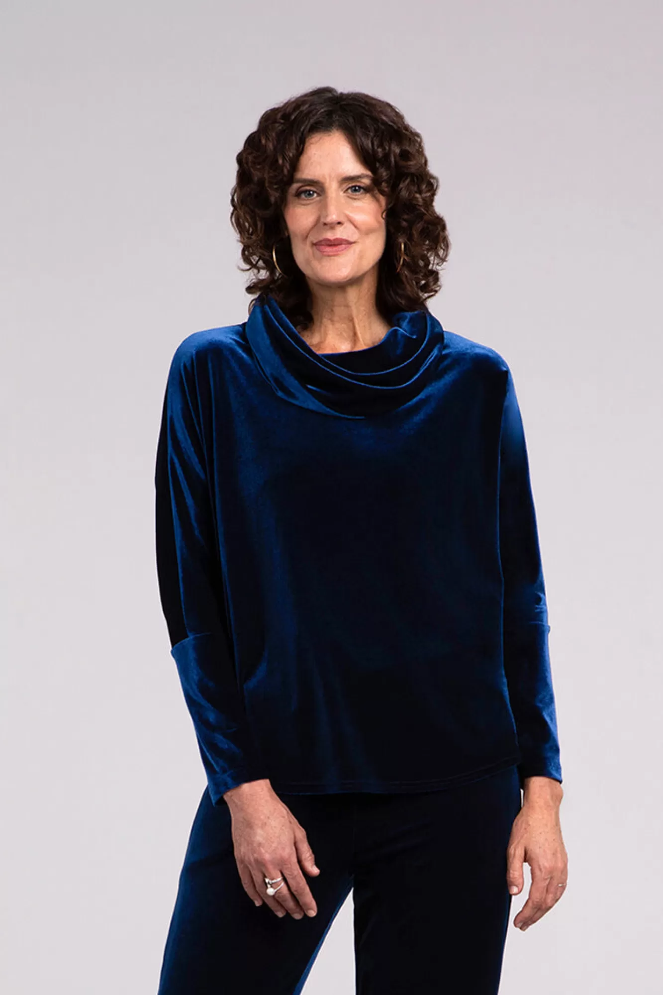 Hot Sympli Velvet Nu Cinch Cowl Neck Top