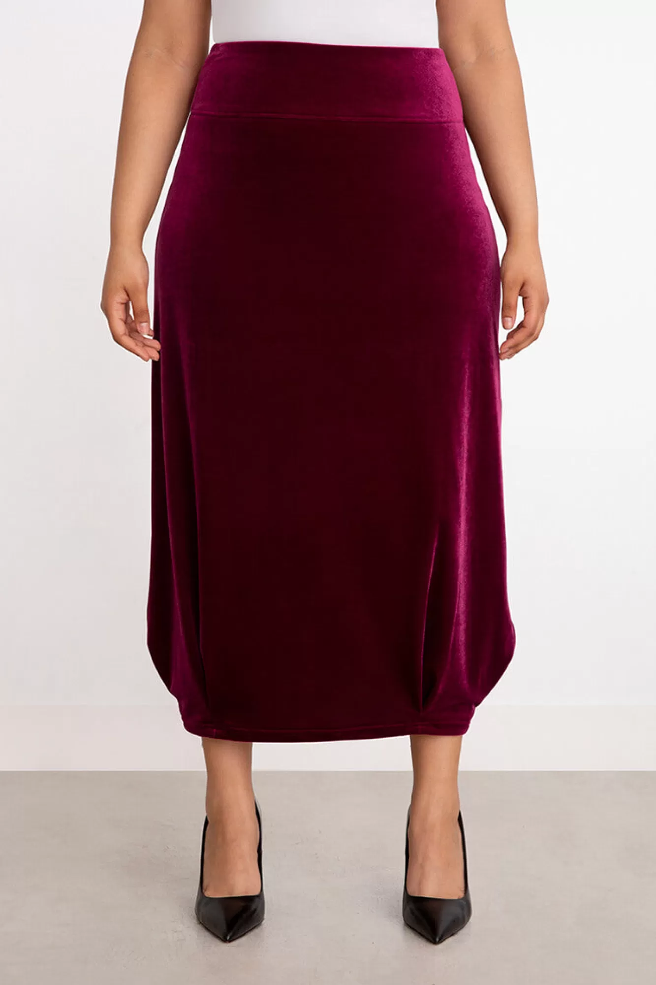 Clearance Sympli Velvet Pleat Hem Skirt