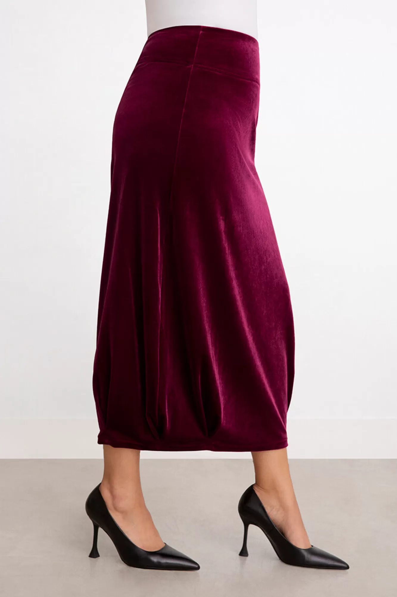 Clearance Sympli Velvet Pleat Hem Skirt