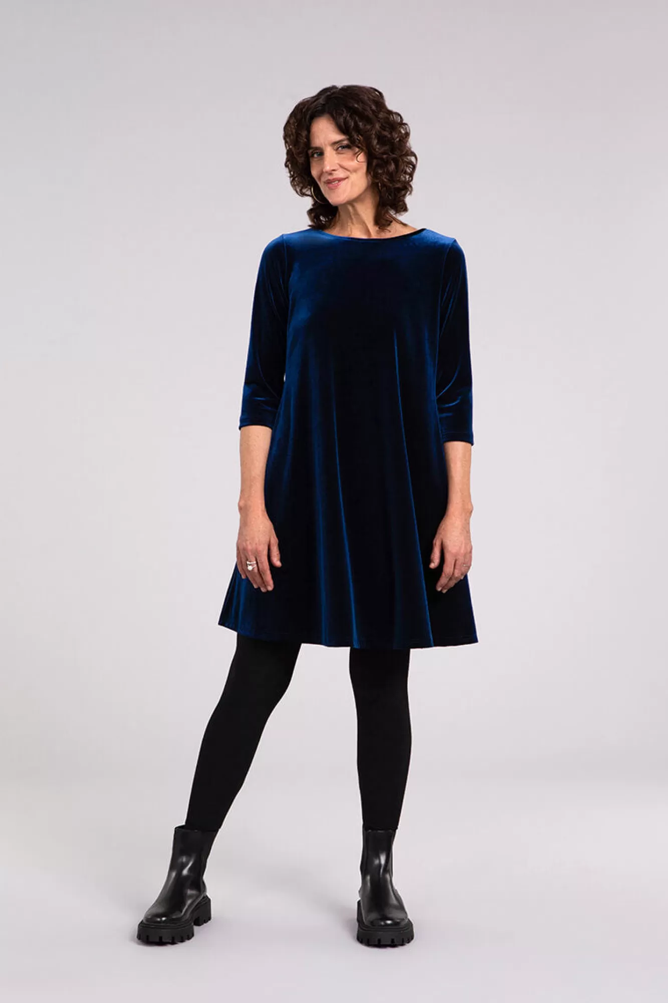 Clearance Sympli Velvet Reversible Trapeze Dress