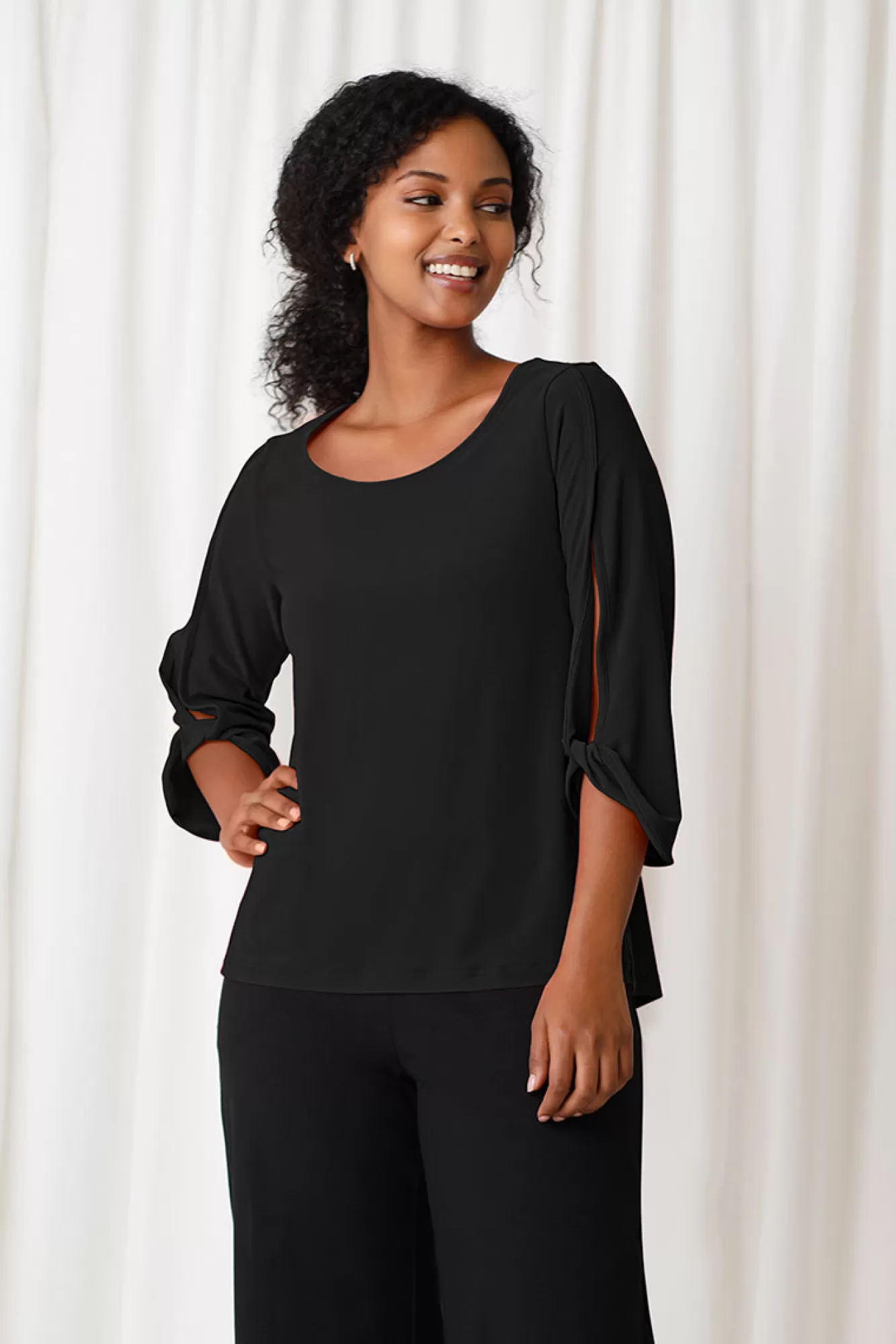 Hot Sympli Wide Sleeve Twist Top