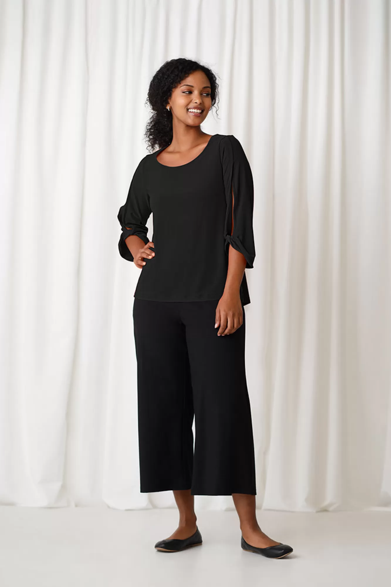 Hot Sympli Wide Sleeve Twist Top